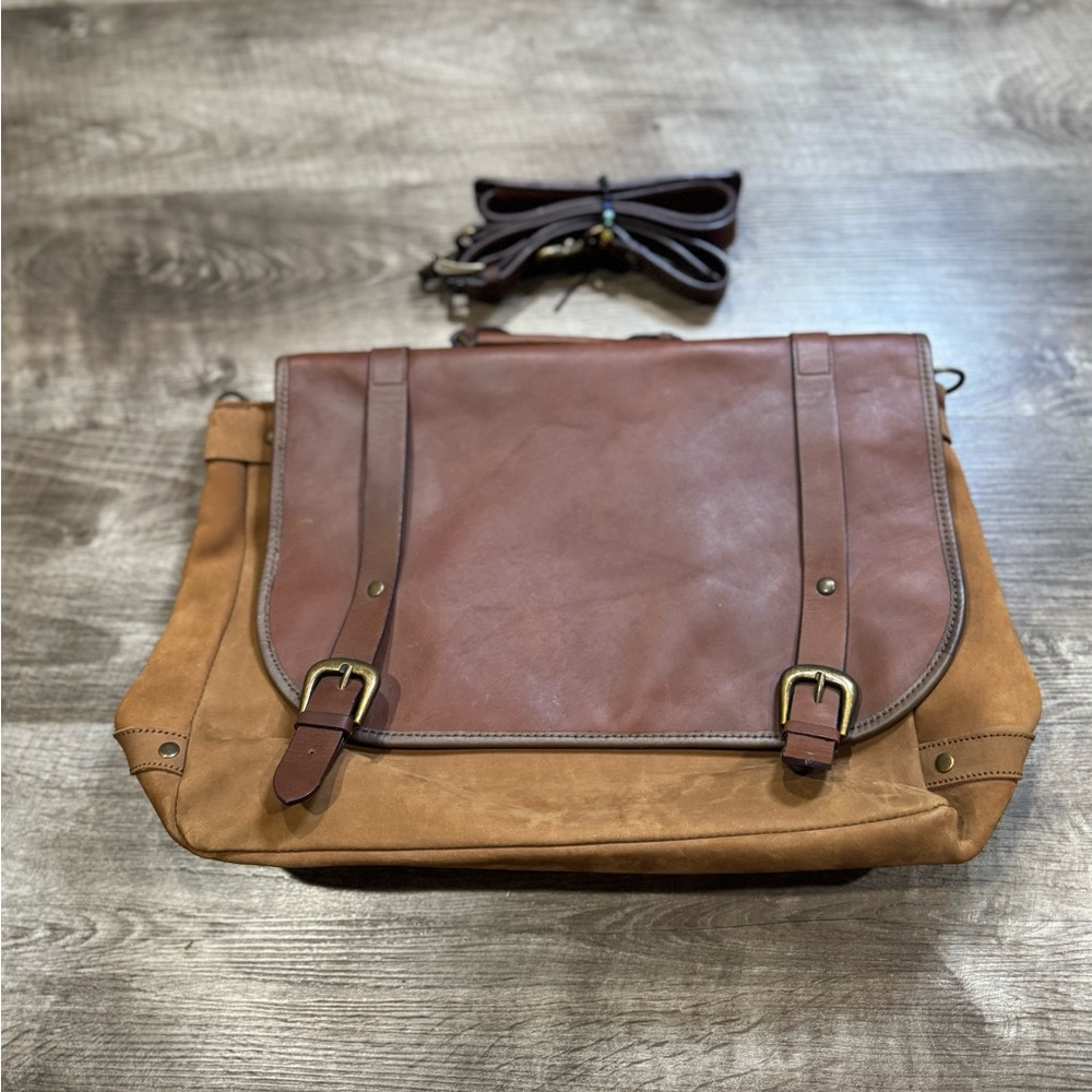 VTG Marlboro Classics Gear Leather Briefcase Shoulder Messenger Laptop Bag